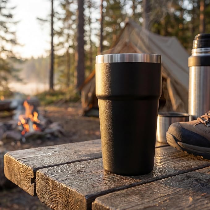 MEWAY 16oz Tumbler Double Wall Vacuum Insulated Travel Mug Bulk, Stainless Steel Tumblers with Lid, Powder Coated Coffee Cups for Cold & Hot Drinks (Black,12 Pack)