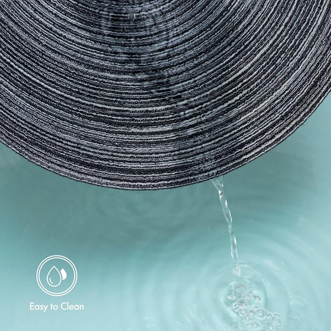 Winknowl Round Braided Placemats Set of 8 Washable Woven Heat Resistant Table Mats for Kitchen Dining Tables 15 inch Round Place Mats (Mist Gray,8)