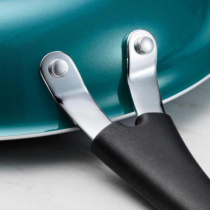 Tramontina Porcelain Enamel Non Stick 3-Pack Frying Pans | Skillet Set with Reinforced Nonstick Coating, Dishwasher and Oven Safe (Teal)
