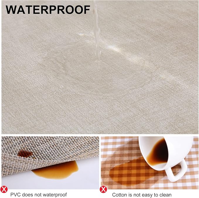 Faux Leather Heat Resistant Placemats 12 Packs, Waterproof Wipeable Dining PU Place Mats for Indoor & Outdoor, Easy to Clean, Beige