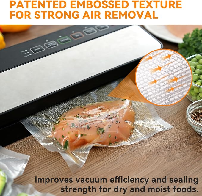 Wevac Vacuum Sealer Bags 11x16 2 rolls, for Food Saver, Suction Channel | Sous Vide, Freezer safe, BPA Free, Commercial Grade, Heavy Duty Vacuum Seal Bag Fit All Vacuum Machine, Meal Prep, Meat, Fish