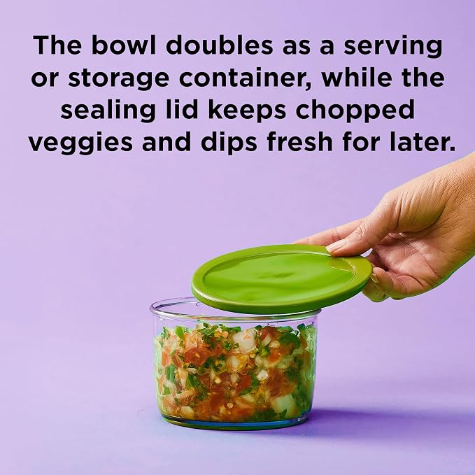 Chef'n VeggiChop Hand-Powered Food Chopper (Arugula), 5.5" x 5.5" x 5"