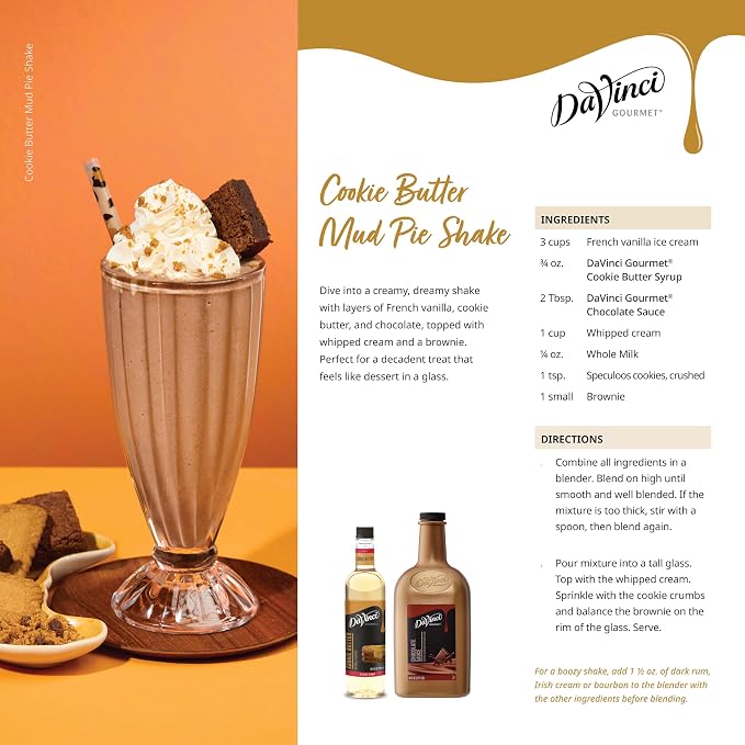 DaVinci Gourmet Cookie Butter Syrup, 25.4 Fluid Ounces (Pack of 4)