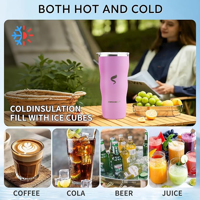 20 oz Insulated Tumbler, Straw and Flat Lids, Cherry Blossom | 18/8 stainless steel, double-wall vacuum insulation, BPA-free materials, reusable straw, for everyday hot and cold drinks.