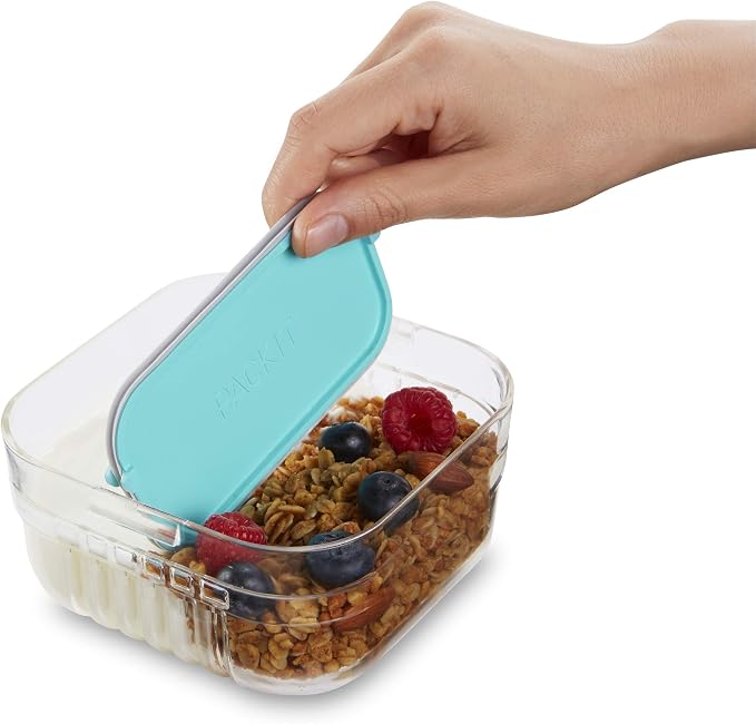 PackIt Mod Snack Bento Food Storage Container, Mint Green (Pack of 2)