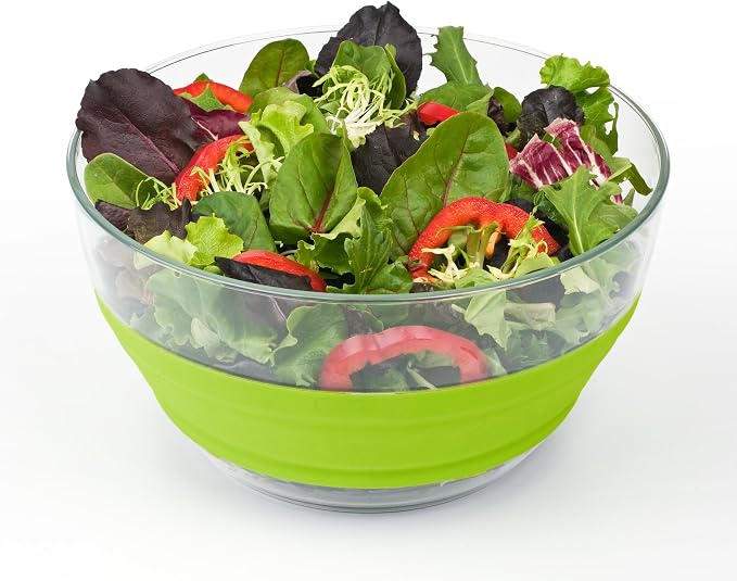 PrepWorks 4 Qt Collapsible Salad Spinner for Quick Salad Washing and Drying | Collapsible Space-Saving Design, BPA-Free and Dishwasher Safe for Easy Clean Up