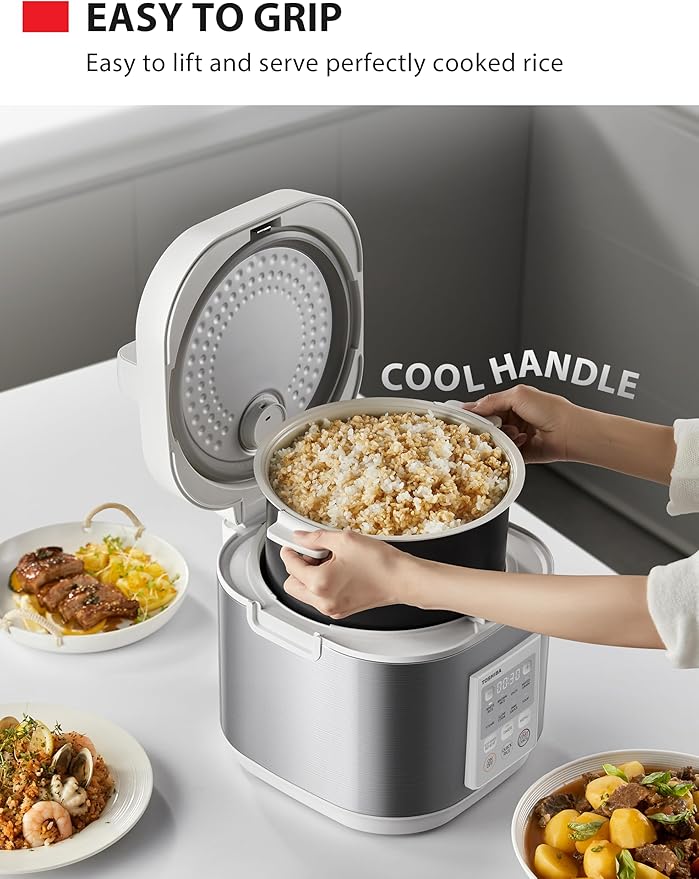 TOSHIBA Rice Cooker Heritage Bento Box, Digital Control, 10-Cup Uncooked Rice Capacity, 9 Functions with 3D Heating and 24-Hour Auto Keep Warm