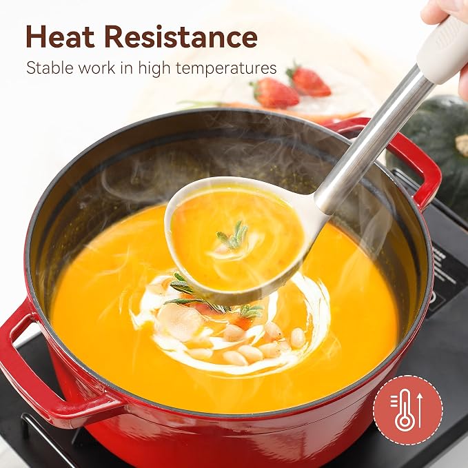 NCUE 35 Pcs Silicone Cooking Utensils Set BPA Free 446°F Heat Resistant | Stainless Steel Handles Kitchen Utensils Set, Thickened Heads Silicone Grips Nonstick Dishwasher Safe for Baking Housewarming