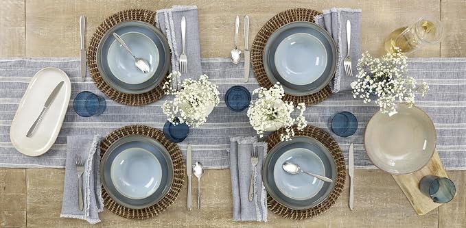 Oneida Mooncrest 65-Piece 18/0 Silverware Set for 12, Flatware | mirror finish, dishwasher safe | includes serving spoons and utensil set | cutlery set, wedding silverware