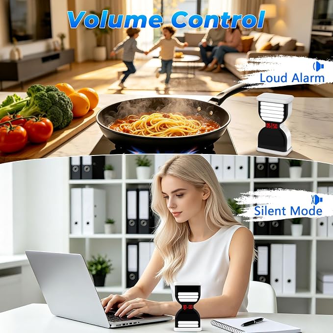 Pomodoro Timer for Productivity, Visual Countdown with Flight Flow | 5/25Min Preset, Custom Countdown, On/Off, Rechargeable, Silent, Desk Flip Hourglass Timer for ADHD Gift Study, Work, Kitchen
