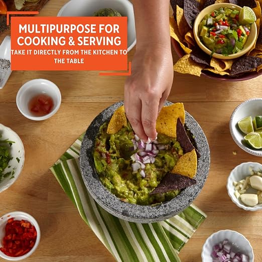 IMUSA USA Granite Molcajete Spice Grinder 6-Inch, Gray | Ideal for Grinding Spices and Herbs