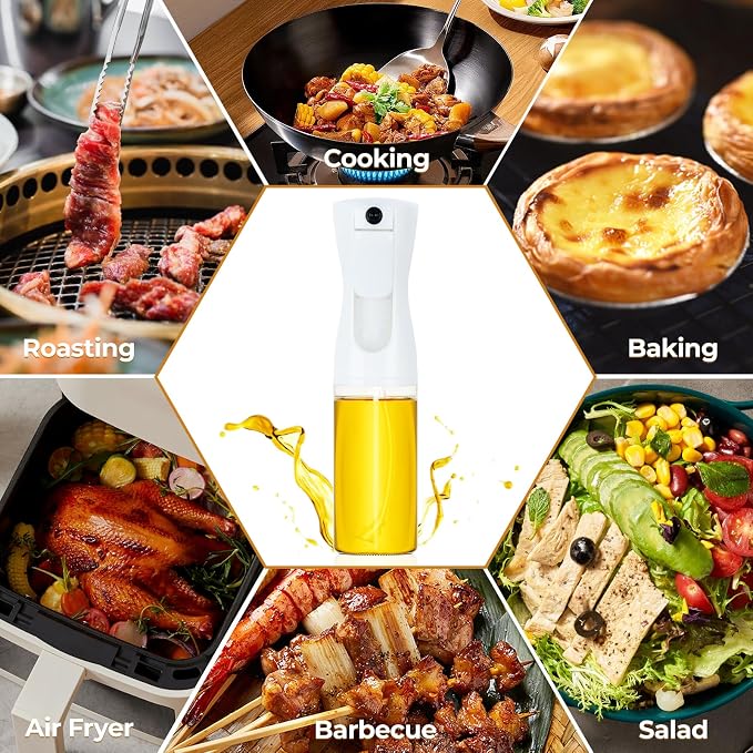 Glass Olive Oil Sprayer For Cooking, 2026 New Upgraded Powerful Even-Spray Oil Dispenser for Kitchen, Air Fryer, Salad, BBQ (220ml)