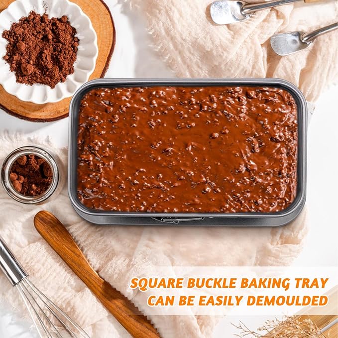 Rectangular Springform Pan, 9.6 x 5.6 x 2.1 inch Rectangle Cake Pan with Removable Bottom, Rectangular Cake Baking Trays Cheesecake Tin for Tortes Cheesecake Mousse