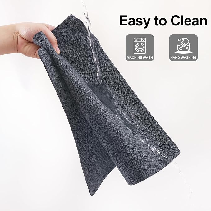 Homaxy Cloths Placemats for Dining Table Set of 4, 13" x 19", Charcoal Gray | Heat Resistant, Washable, Cotton Linen Blend Table Mats, Easy to Clean Place Mats, Indoor Outdoor