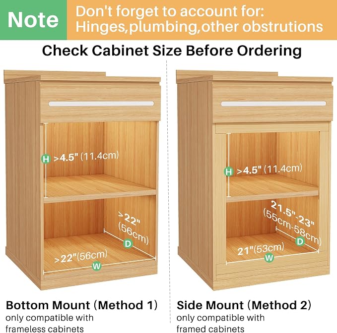 Pull Out Cabinet Organizer, Soft Close Wooden Slide Out Drawers for Pots and Pans, Full-extension Roll Out Shelves for Kitchen Cabinets, Pantry Organization, Bottom & Side Mount(21"W X 21"D x 3.4''H)