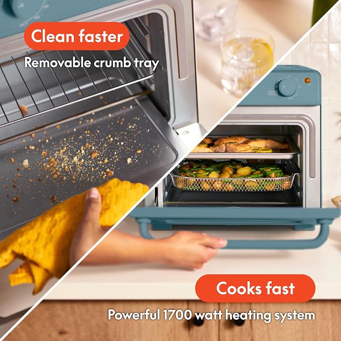 bella 6 Slice Toaster Oven With Air fryer, Surf