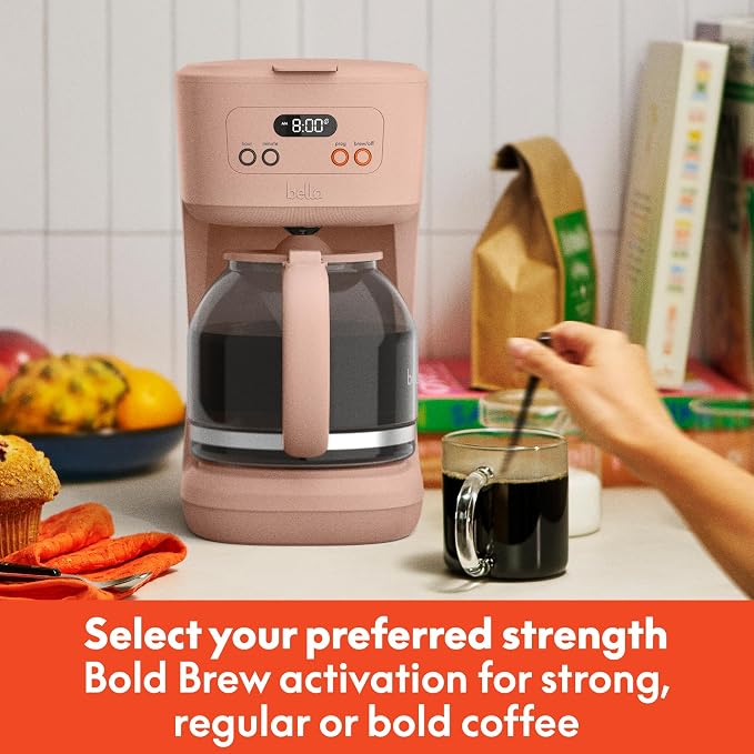 BREW 12-Cup Programmable Coffee Maker with No-Drip Glass Carafe, Blossom