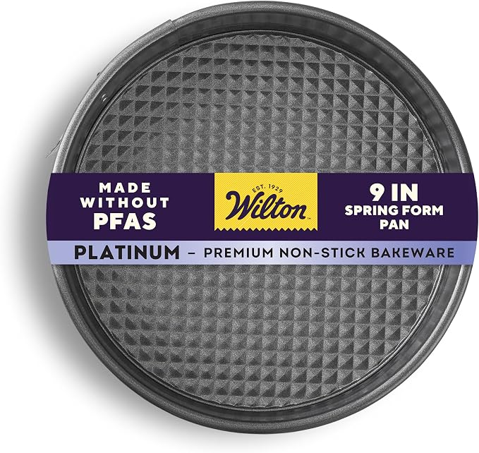 Wilton Platinum Non-Stick Springform Cheesecake Pan, 9 in. | DURALAST Silicone Infused Double Coating, 5X More Durable with Anti-Warping Technology, Perfect for Cheesecakes & Tarts
