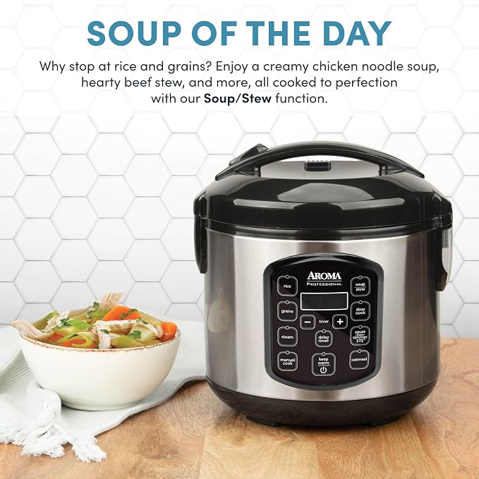 AROMA® Professional 8-Cup (Cooked) / 2Qt. Digital Rice & Grain Multicooker, ARC-984SBD