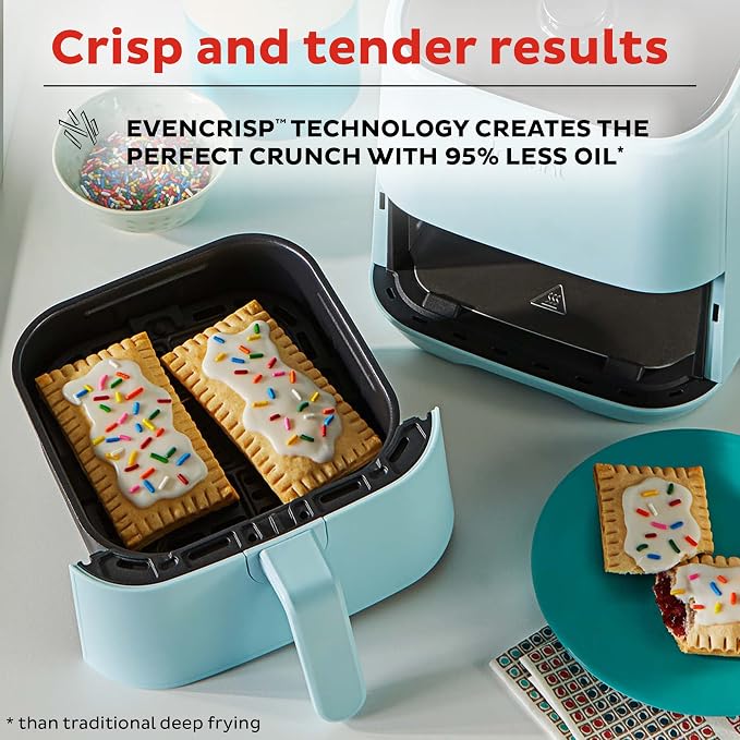 Instant Pot Vortex 2QT Mini Air Fryer,Small Air fryer that Crisps,Reheats, Bakes,Roasts for Quick Easy Meals,Includes over 100 In-App Recipes, is Dishwasher-Safe, from the Makers of Instant Pot, Aqua
