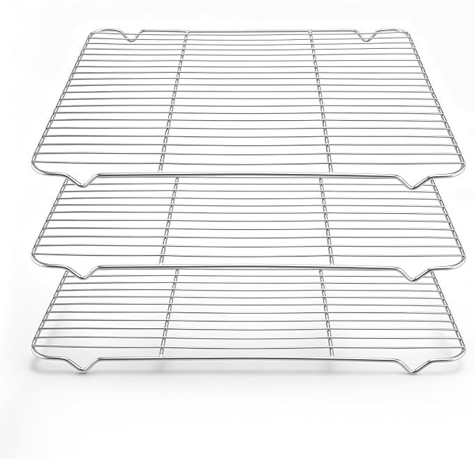 Herogo 16.5” x 11.5” Cooling Racks for Kitchen Baking, 3 Pack | Stainless Steel & Heavy-duty, Oven & Dishwasher Safe, Baking Cooking Wire Rack, for Cookie Bread Bacon