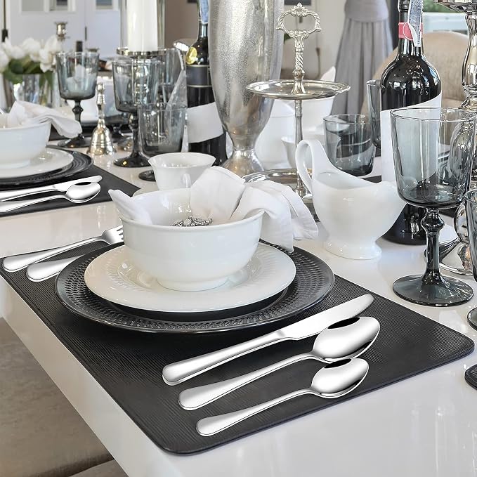 Silverware Set for 8,SANLUNS 40-Pieces Heavy Duty Stainless Steel Flatware Utensils Cutlery Set, Steak Knife/Spoons/Forks, Wedding Housewarming Gift Service for 8,Mirror Polished, Dishwasher Safe