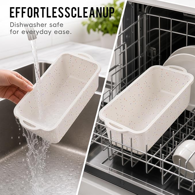 Vinino Standard Nonstick Silicone Loaf Pan 8.5 x 4.5'' for Everyday Use | Cream Loaf Pan Fits Compact Kitchens, Perfect for Starter Bakeware, Fudgy Brownies & Everyday Homemade Bread Baking
