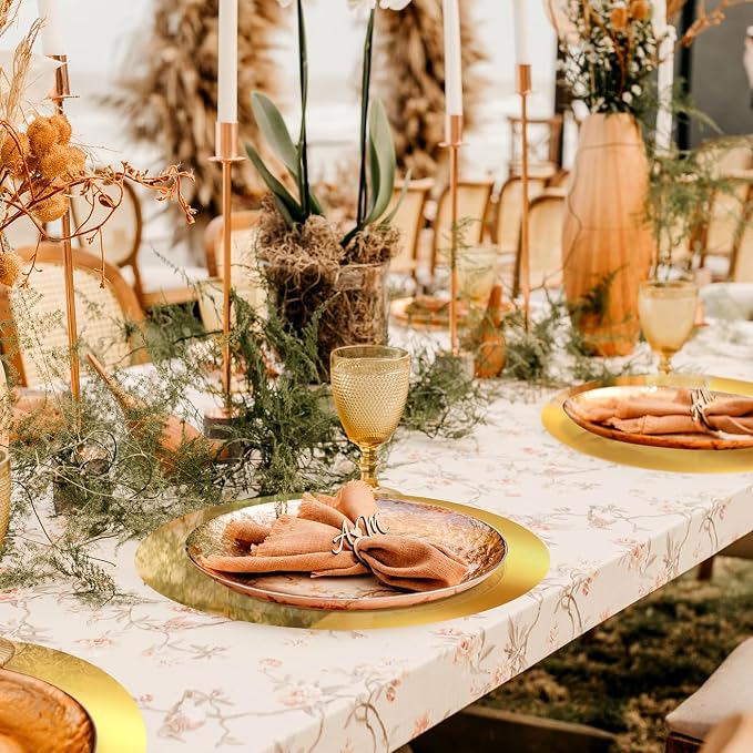 50PCS 13in Round Gold Placemats, Disposable Paper Chargers Plate | Paper Placemats for Dining Table, Mirrored Gold Charger Placemat for Kitchen Banquet Table Setting Wedding Birthday Party