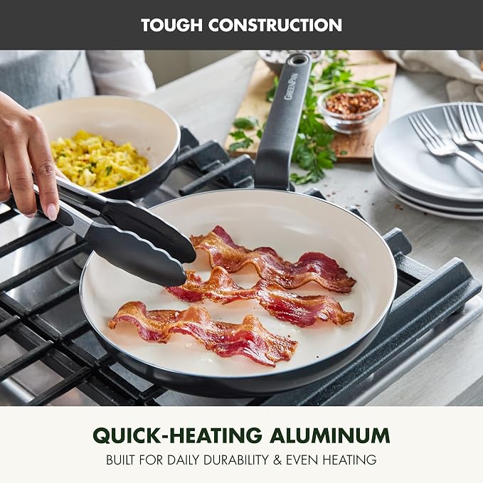 GreenPan Rio Advanced 10" Frying Pan Skillet, Ceramic Nonstick PFAS-Free, Induction Ready, Dishwasher and Oven Safe, Black