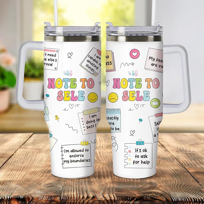 Gossby Motivational Tumbler For Women, 30oz Stainless Steel With Handle | Inspirational Gift for Her, Positive Affirmation Cup, Motivational Gift for Friends, Insulated with Straw and Lid
