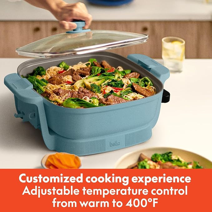 bella Fits-Anywhere™ SAUTE Make & Take Skillet, Non-Toxic, Ceramic, Surf