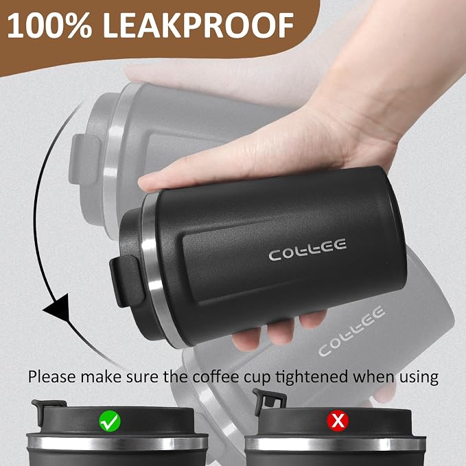 4 Pack Travel Coffee Mug 12oz Insulated Coffee Cup with Lid, Reusable Thermal Coffee Cup Stainless Steel Coffee Tumbler to Keep Hot & Cold Drinks for Car, Daily, Travel and Gifts, Multicolor