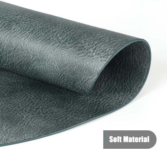 UnivoColors Placemats Round Faux Leather Placemats Set of 6-Waterproof-Wipe Clean-Heat Resistant-Anti Slip Dining Table Place Mats,15".(Dark Gray+Blue Grey+Grey+Camel+Beige+Green)
