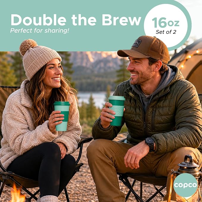 Copco Acadia Travel Mug, 16 Oz - Green & Hunter Green, Set of 2