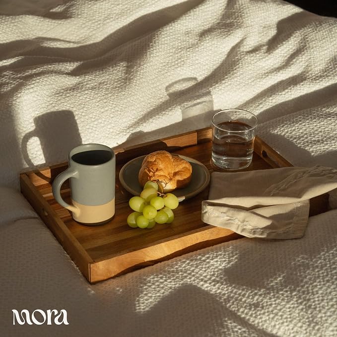 Mora Ceramics Tea Cup with Loose Leaf Infuser, Spoon and Lid, 12 oz, Microwave and Dishwasher Safe Coffee Mug - Rustic Matte Ceramic Glaze, Modern Herbal Tea Strainer - Great Gift for Women, Pepper