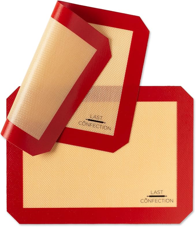 Silicone Baking Mat - Set of 2 Non-Stick Quarter Sheet (8-1/2" x 11-1/2") Professional Food Safe Tray Pan Liners