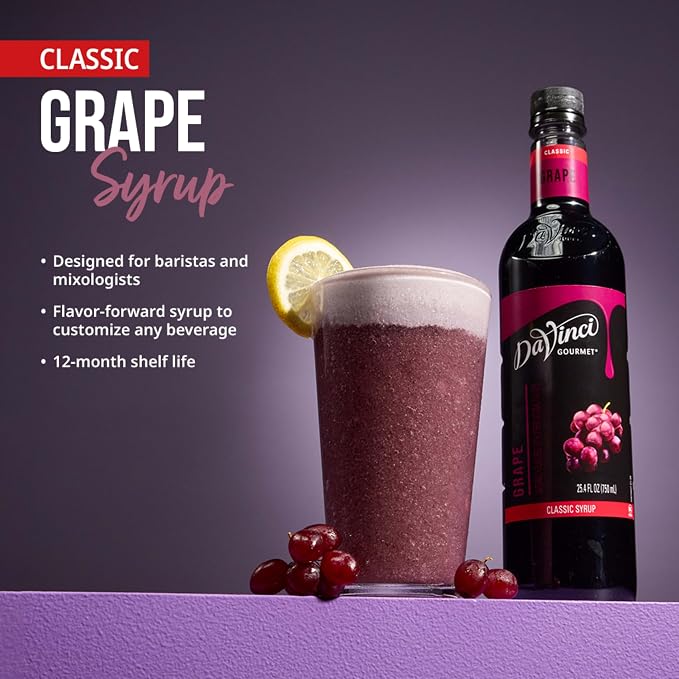 DaVinci Gourmet Grape Syrup, 25.4 Fluid Ounces (Pack of 4)