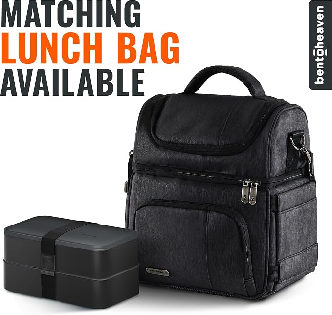 Bentoheaven Bento Box Adult, Stackable Lunch Box, 40 oz, Outer Space | BPA-free, leakproof and microwave-safe with 2 compartments, utensils, chopsticks, divider and sauce cup for men and women.