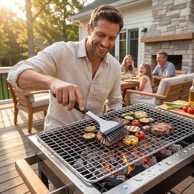 Disposable Grill Rack Grids,Stainless Steel BBQ Roasting Rack or Baking,Cooling Rack,Oven Dishwasher Safe,For Oven and outdoor Barbeque (12, 12 "x 8")