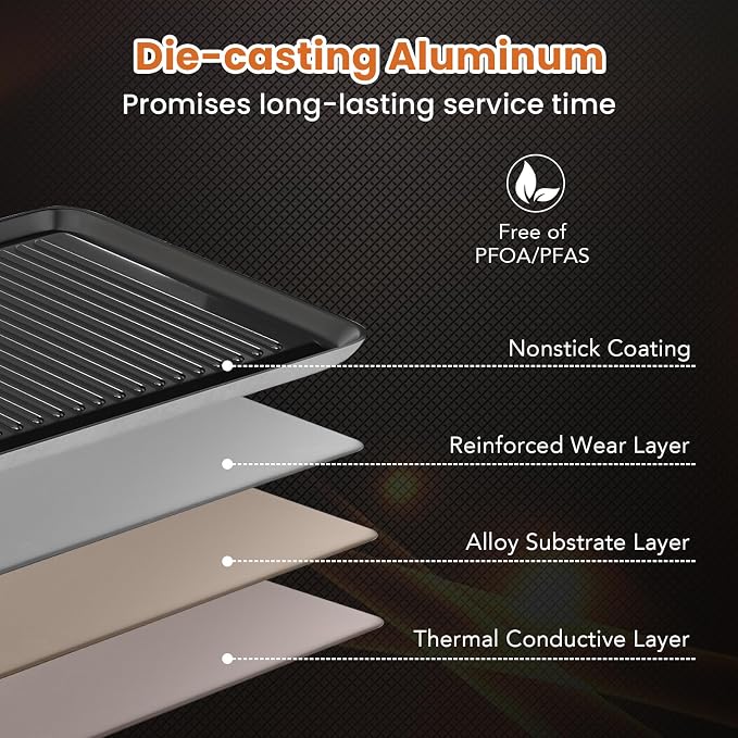 COSTWAY 39.5” Electric Griddle, Extra Large Teppanyaki Grill with 2 Nonstick Surfaces, Adjustable Temperature, Insulated Handles & Drip Tray, Indoor Outdoor BBQ Grill for Party, Camping & RV (39.5'')