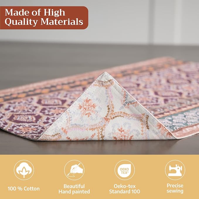 Maison d' Hermine Placemats Set of 4 Reusable 100% Cotton (13"x19") | Cloth Place Mats Washable Table Mats for Kitchen Dining Party Wedding Hotel Home Thanksgiving Christmas - Fair Isle