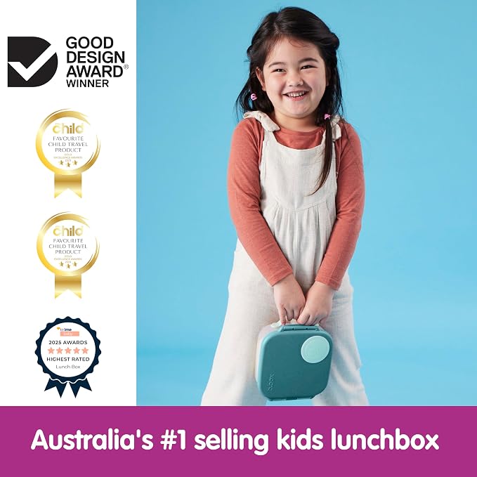 b.box Mini Lunch Box, Snack Containers for Kids, Lunch Box Kids, 4.25 Cup | Bento Box for Kids, Sanck Box, Lunch Containers, Leak Proof, Dishwasher Safe, BPA Free, PFAS Free, Ages 3+ — Emerald Forest