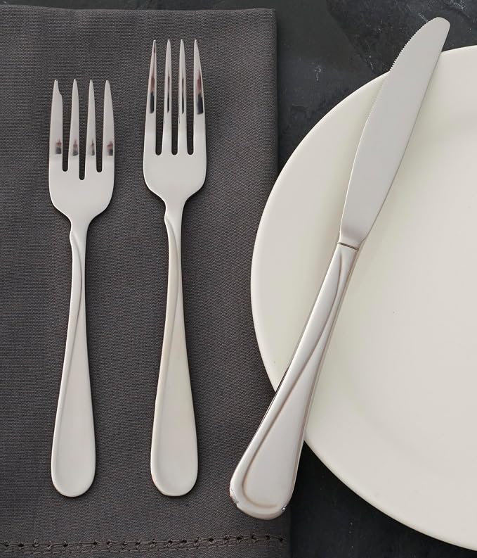 Oneida Flight Dinner Knives Silverware Set for 4, Flatware | stainless steel, mirror finish | dishwasher safe | includes butter knife style dinner knives, cutlery set
