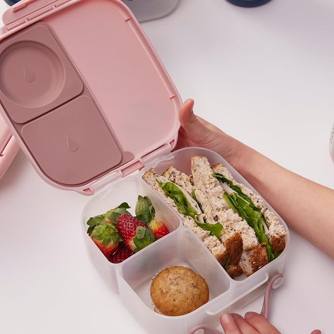 b.box Mini Lunch Box, Snack Containers for Kids, Lunch Box Kids, 4.25 Cup | Bento Box for Kids, Sanck Box, Lunch Containers, Leak Proof, Dishwasher Safe, BPA Free, PFAS Free, Ages 3+ — Blush Crush