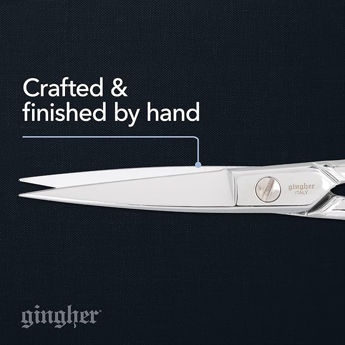 Gingher 4" Straight Embroidery Scissors to Cut Fabric & Needlework | Precise Cutting Craft Scissors, Hand-Finished Forged Steel Blades & Loop Handles for Right & Left-Handed Use, Leather Sheath