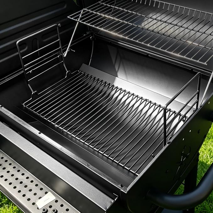 Uniflasy 20 Inches Ash Pan Replacement for Chargriller 5050, 5072, 5650, 2123, 2223, 2823 Charcoal Grills,Char-Griller Grill Grate Model 200157,Chargriller Replacement Part with 2pcs Fire Grate Hanger
