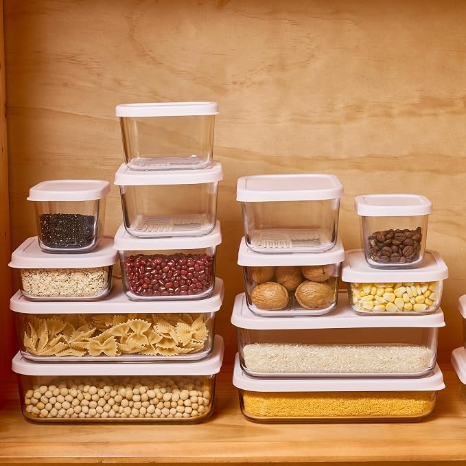 Glass Food Storage Containers with Lids — 12 Piece — 10.5 oz Glass with BPA-Free Leakproof Stackable Lids — Microwave, Oven & Dishwasher Safe — Ideal for Meal Prep & More - Berry Blush