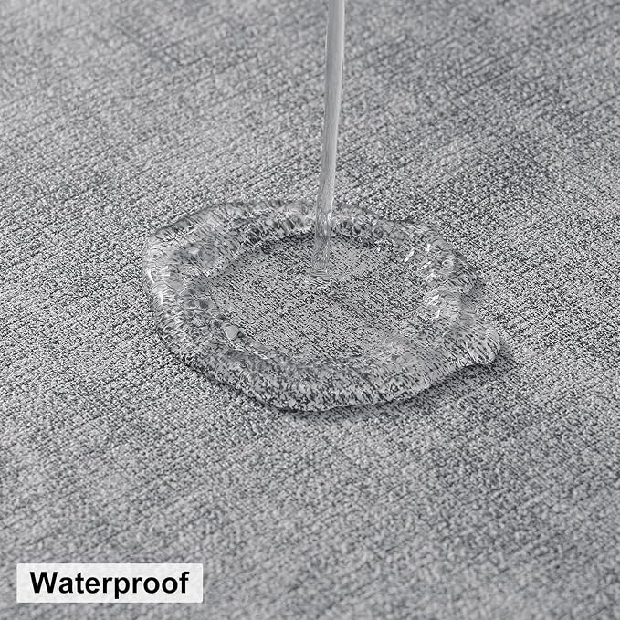 Round Faux Leather Placemat and Coaster 4 Packs, Washable Heat Resistant Dining Place Mats, Wipeable Double-Sided Table Mats for Indoor and Outdoor, Diameter 13 and 3.93 inch, Light Grey
