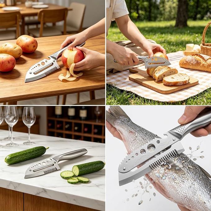 Multifunctional Vegetable Peeler, 7-in-1, Stainless Steel, Multi-Use Kitchen Tool (2)