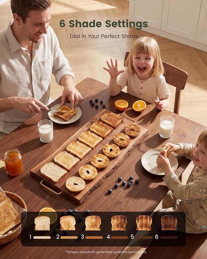 4 Slice Toaster, Long Slot Touch Screen Retro Toaster with Digital Countdown, Extra-Wide Slots for Bagels & Bread, 6 Browning Levels, 5 Bread Modes, Defrost Reheat Cancel, Stainless Steel